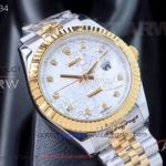 Perfect Replica Rolex Datejust White Face Stainless Steel Fluted Bezel 41mm Watch
